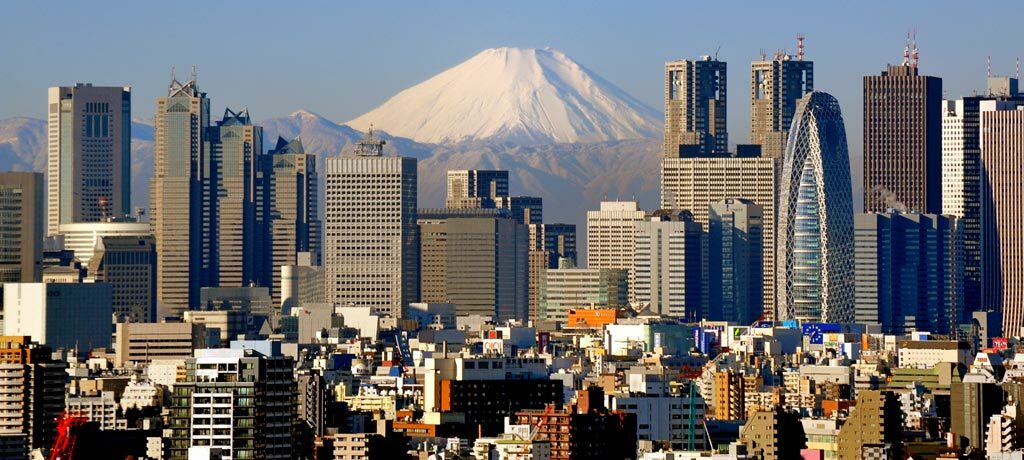 Tokyo city scape and mountain view